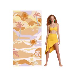 Large Microfiber Beach Towel, Quick Dry Sand Free Beach Towels Lightweight Compact Beach Towel for Swimming Travel Vacation Holiday-180x80cm