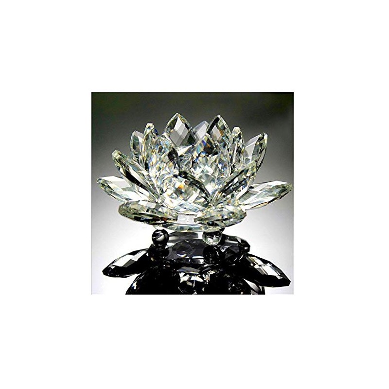 MSZSA CRYSTAL LOTUS FLOWER ORNAMENT LARGE CRYSTOCRAFT HOME DECOR FREE