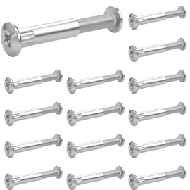Pack of 30 Connection Screws M6 46-56 mm Furniture Connectors Cabinet Connector Screws (15 x Furniture Screws, 15 x Sleeve Screws) Connection Screw Furniture Connecting Screws for Furniture Cabinets