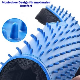 Premium Magic Brush Grooming Glove for Dog, Cat and Horse, Pet Hair Remover, Practical Fur Changing Accessories, Brush for Removing Short and Long Animal Hair (Blue, Left)