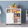 Basicwise Printer Kitchen Office Storage Stand with Casters, White (QI003556.W)