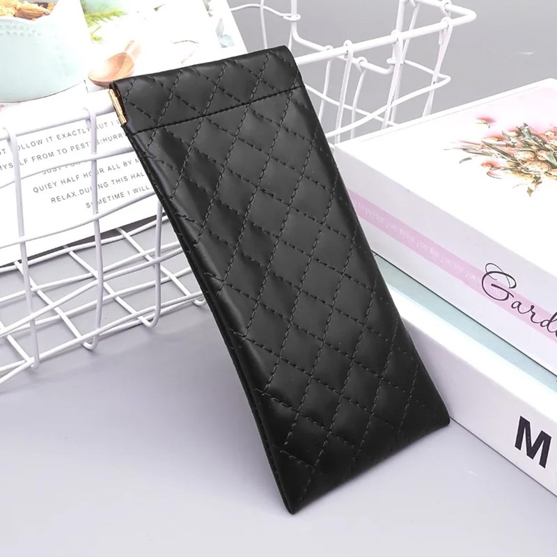 Yantoers 2 Piece Soft Sunglass Case PU Leather Squeeze Top