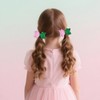 6pcs Pink and Green Sequin Bow Hair Clips