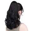 SYXLCYGG Black Ponytail Clip Claw Pony tail 16" Wavy 4.5