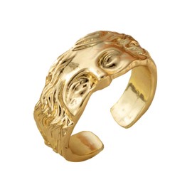 Auriselle Men's Ring Adjustable Venus Face Mask Vintage Viking Retro Open Ring Thumb Ring Gothic Jewellery Gifts for Men Boys Dad, Silver/Gold, Copper, No Gemstone