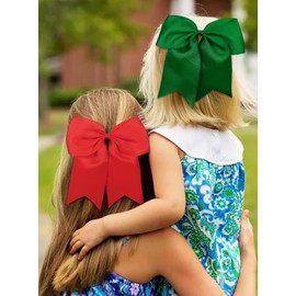 Tobeffect Tobeffect Hair Clip - 8 Inch Green Hair Bow - Cheerleading Bows for Girls, Women, Cheerleaders Grosgrain Material - Perfect for Hair Securing, Festivals, Birthdays, Weddings, School