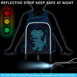 AGSDON 3PCS Backpacks for Boys, 16" Kids Dinosaur Bookbag for Elementary, Water Resistant Backpack Set with Lunch Box