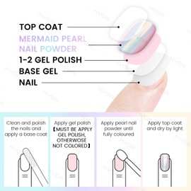 Ownest 4 Pcs Neon Chrome Nail Powder, Unicorn Chrome Nails Glitter Pigment, Aurora Iridescent Powder Pigment for Nails, Opal Pearl Mica Powders, Chameleon Pearl Manicure Pigment