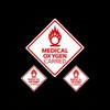 USSP&S 3x Medical Oxygen Carried on Board Sticker Sign - Car, Van, Coach, Taxi, Cab
