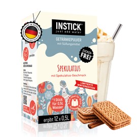 INSTICK Sugar-free Instant Drink for Dairy Products (Speculatius) - 1 Pack for 12 x 0.5 L - Ideal for Milk, Yogurt, Skyr, Quark Vegan & Low Calorie