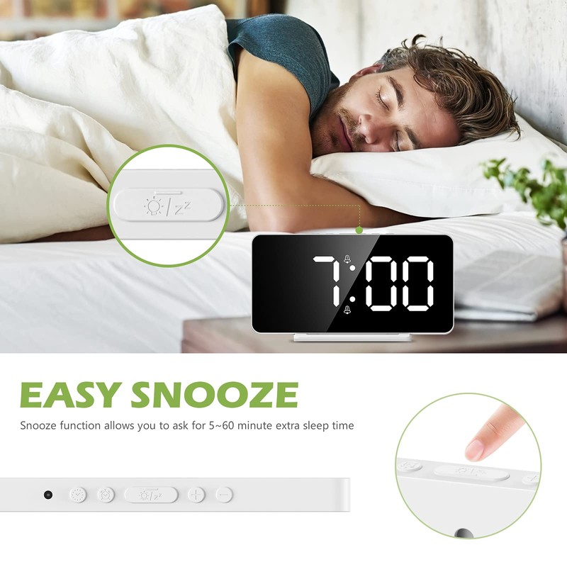 KeeKit Digital Alarm Clock, LED Alarm Clock with 6.5’’ Large