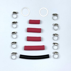 7.3l Powerstroke Fuel Lift Filter Lift Pump Hose Lines Washers Kit Compatible with Ford F250 F350 1994-1997 Super Duty E-350 F450 V8 F59 V8 7.3L Diesel Powerstroke(Added Hose Clamp)