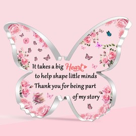 SDOFY Gifts for Teachers Beautiful Butterfly Shaped Acrylic Plaque Teacher Gifts for Women Teacher Leaving Gifts Thank You Gift from student
