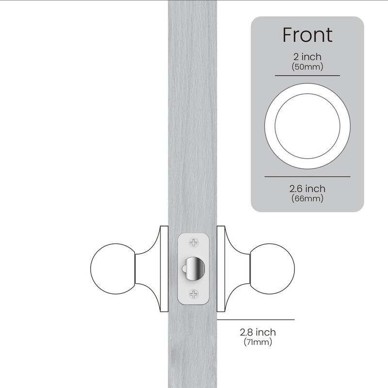 Lockly Door Knob Set Round Ball Style Passage Doorknob, Premium