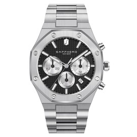 SOPPHERO Men's Watches Luxury 50 m Waterproof Watch for Men Business Date Sport Time Fashion Steel Strap Watch Gift for Men, silver/black, Bracelet