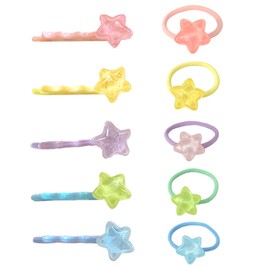 GFun ヘアゴム ヘアクリップ ヘアロープ 髪ゴム 子供 キッズ 小さめ 可愛い 髪飾り ヘアアクセ 2個セット スター