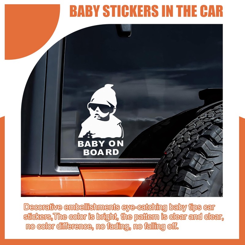 Baby on Board Sticker Car, Weatherproof and UV-Resistant, 12 x
