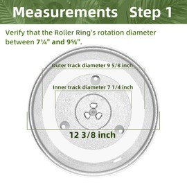 12.4 inch microwave glass turntable for 12570000008334 Panasonic microwave glass plate Compatible with FFMV1645 series Frigidaire Microwave and 12 3/8 JES1145 series GE microwave plate WB48X30612