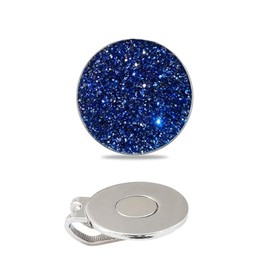 Generic Premium Sparkling Golf Ball Marker. 1 inch Magnetic Bling Golf Accessory for Women. Vibrant, Classy Colors with Optional Hat Clip (with Hat Clip, Royal Blue)