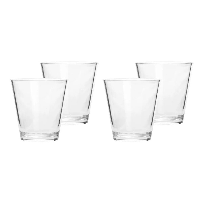 Home Ideas Set 4 Vasos Old Fashioned Liso Acrilico 440