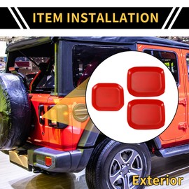 REPAIROCK 1 Set Exterior Door Handle Bowl Cover Trims Tailgate Handle Bowl Cover for Jeep Wrangler JL JLU 2018-2024 for Jeep Gladiator JT 20-24 Trunk Rear Door Bowl Scratch Protector ABS Red