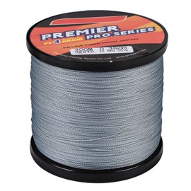 Uxsiya Cable de Pesca de 50LB, Hilo de Pescar de PE Trenzado Resistente a la Abrasión, 300m para Agua de Mar y Agua Dulce (Gray)