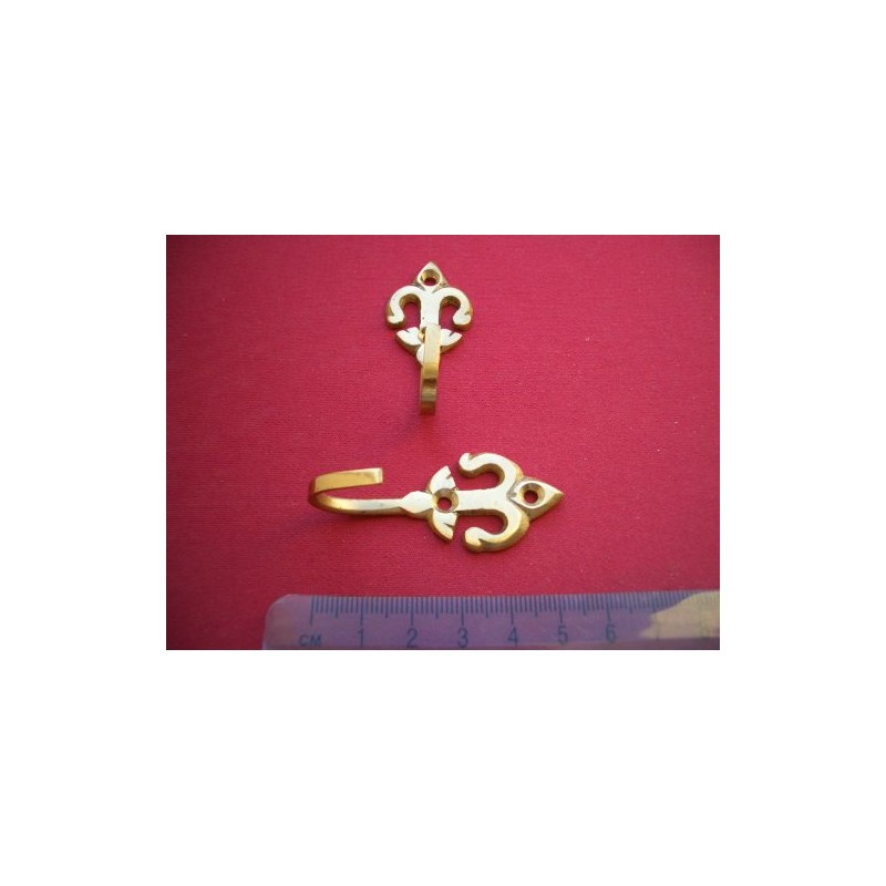 Brass Fleur De Lys Curtain Tie Back Hold Back Hooks