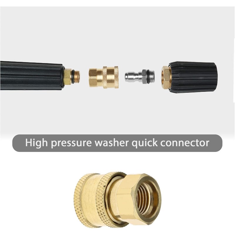 LimCryspp Brass High-Pressure Cleaning Machine Connector, Convert Metric M14 Female