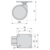 Emuca 2036421 Pack of 4 grey swivel castors for furniture