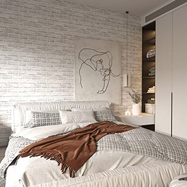 Cohoo Home Brick Wallpaper Peel and Stick Contact Paper 787inL 18inW Faux 3D Brick Contact Paper for Wall White Gray Self Adhesive Removable Wallpaper Backsplash Bedroom Wall Sticky Waterproof Thick