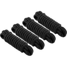 Dock Lines 4 Pack 3/4" x 20' Double Braided Nylon Boat Dock Lines with 15" Eyelet, Easy to Use Boat Rope, Marine-Grade Dock Lines for Boats, Strong Boat Ropes for Docking with Loop, PACTHSD