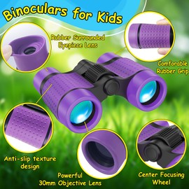 Binoculars Kids, Toys 3-10 Year Old Boy Gifts, Kids Telescope Outdoor Toys for Sports and Outside Play, Educational Learning Toys Gifts for 3 4 5 6 Year Old Boys(Purple)