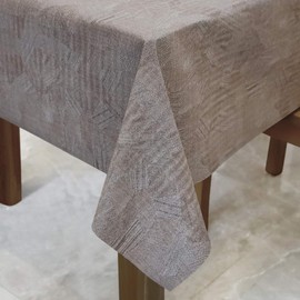 AIRCOWRIE Waterproof Vinyl Tablecloths, Heavy Duty Oil Proof Spill Proof Plastic Table Cloth, Wipe Clean PVC Table Cover for Summer Indoor and Outdoor Use (Brown, 54”×120”, Rectangle)