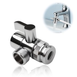 Shower Attachment Diverter Valve for Bath Taps | Faucet Adapter Chrome M20 x M22 | Add Shower to Bath | 20mm / 22mm Diverter for Faucet, Shower Hose Connector & Tap Attachment