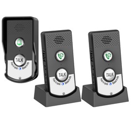 2 Way Wireless Doorbell Intercom Indoor Outdoor, 3280ft Long Range Door Intercoms System for Home with Waterproof Cover Rechargeable Battery 38 Ringtones 3 Adjustable Volume （3 Pack）