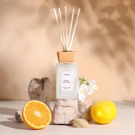 GAGINGOOLD Reed Diffuser Set, 5.2 oz Citrus Scented Reed Diffuser with Sticks, Home Fragrance Reed Diffusers for Home Air Freshener, Bathroom Bedroom Apartment Office Shelf Decor