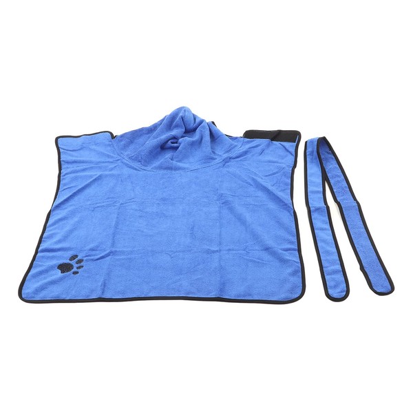 Dog Drying Coat Embroidered Paw Pet Dog Cat Bathrobe Microfiber