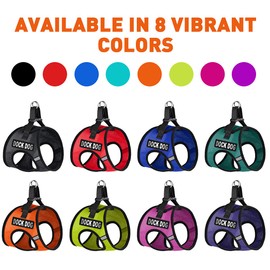 Dogline York Step in Mesh Dog Harness with Dock Dog Patches No Choke Pet Vest Soft Gentle Padded Chest Halter for Puppies Small Medium and Large Dogs 22-24 Inches Girth Purple