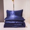 NTBED Silky Satin Comforter Set Queen Dark Blue, Soft Lightweight