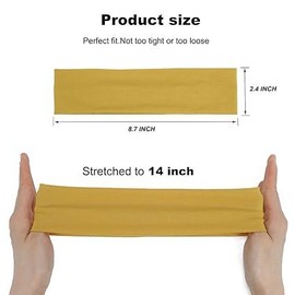 9 Pcs Non-Slip Headbands for Women – Soft Elastic Cotton Hair Bands, Stretchy Sweat Bands for Sports, Makeup, Gym, Running, Yoga (nine Colors - A)