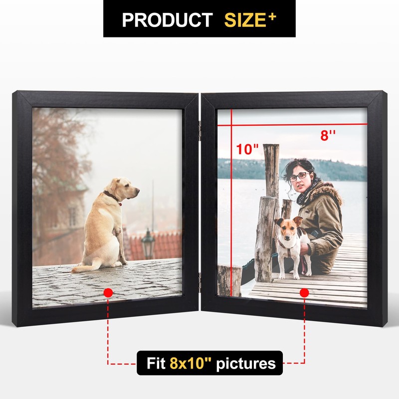 FOREV 8x10 Double Picture Frame Wooden Hinged Photo Frame Definition