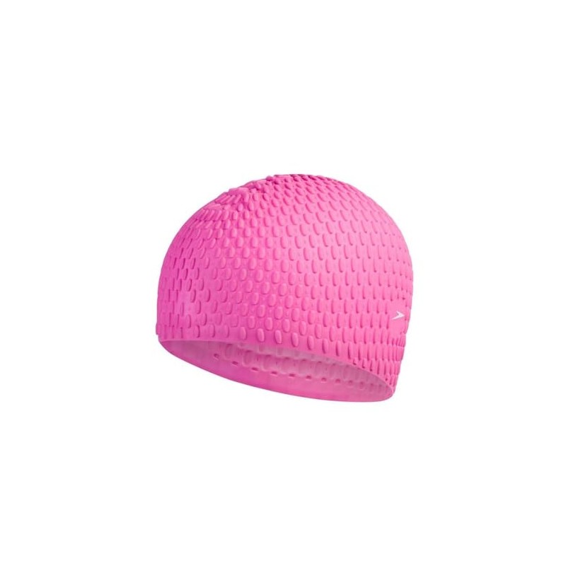 Speedo Unisex Bubble Active+ Swimming Cap | Textured Design, Pink/Purple,