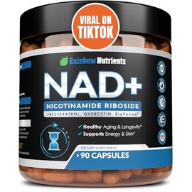 Suplemento NAD+ de 13,510 mg, ribósido de nicotinamida, resveratrol, quercetina y bioperine® (alta absorción), potenciador natural de NAD para antienv
