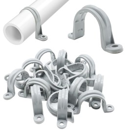 PVC Pipe Straps, 2 Holes Plastic Conduit Clamp for Pipes, Cables (3/4 inch, 20Pack)