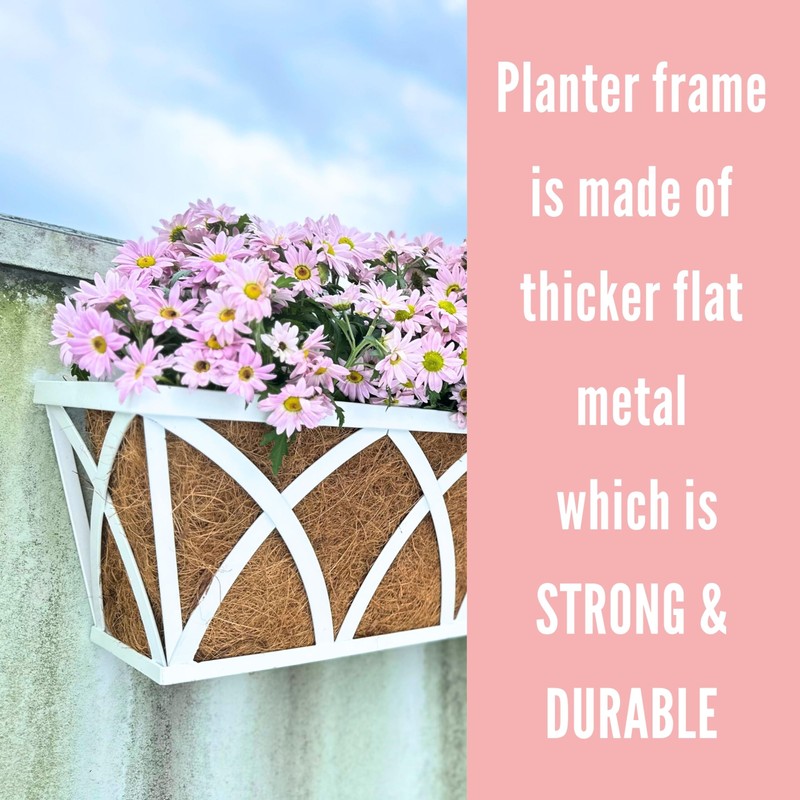 LaLaGreen Deck Railing Planter Outdoor (2 Pack, 30") Rectangular Window