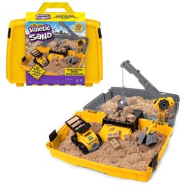 Kinetic Sand, Construction Site Folding Sandbox with 2lbs Play Sand & Toy Truck, Sensory Toys for Kids Ages 3 and up