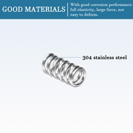 QUARKZMAN 0.39 Inch Compression Spring x 10 Pieces Stainless Steel Coil Expanded Compressed Spring for Business and Home Repairs [Silver Tone]