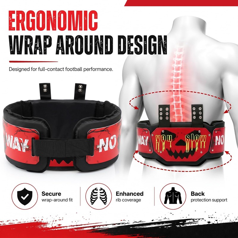 RoundFunny Football Rib Protector for Adult Mens Youth, Guard, Adjustable