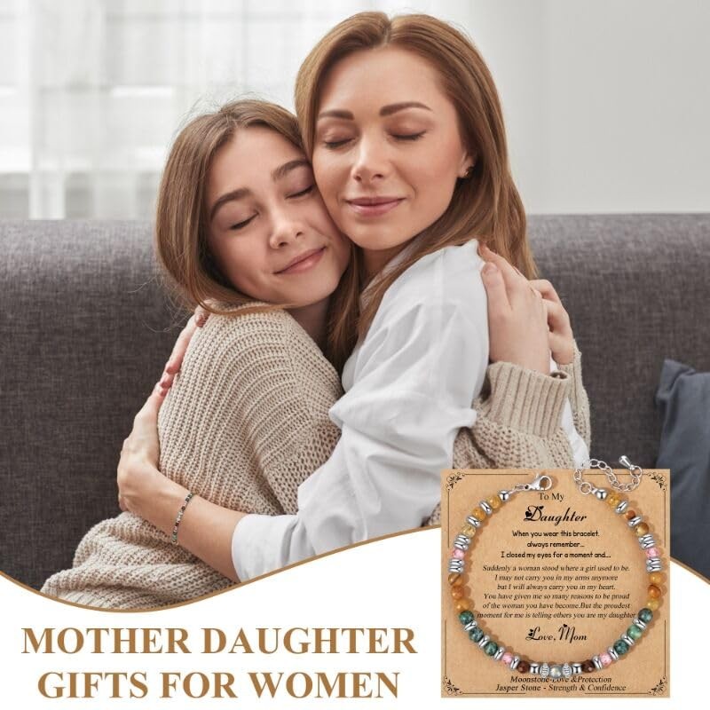Daughter Gifts from Mom, Moonstone Daughter Bracelets Daughter Gifts
