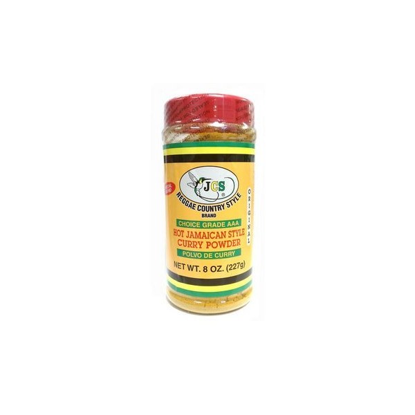 JCS Reggae Style Hot Jamaican Style Curry Powder in 8 oz Bottle